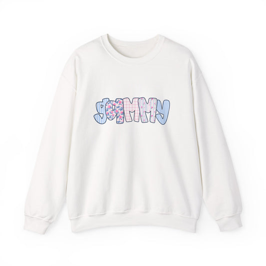 Gammy Pink & Blue Floral Crewneck