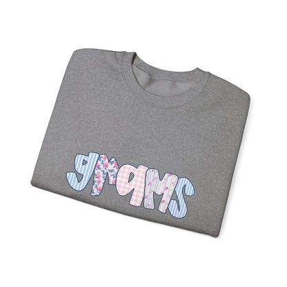 Grams Pink & Blue Floral Crewneck