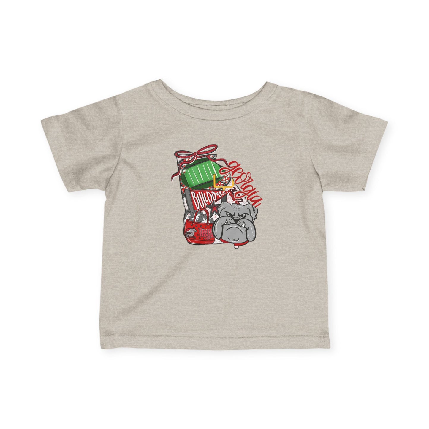 Adorable Holiday Infant Tee with Cute Bulldog Design, Baby Shirt, Christmas Gift, Toddler Apparel, Cute Baby Clothes, Pet Lovers