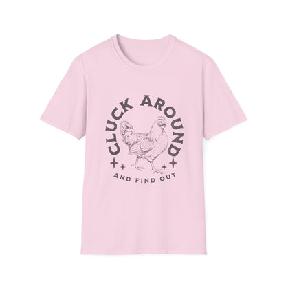 Funny Chicken T-Shirt - Cluck Around, Gift for Farm Lovers, Casual Wear, Chicken Enthusiast Tee, Funny Farm Animal Shirt