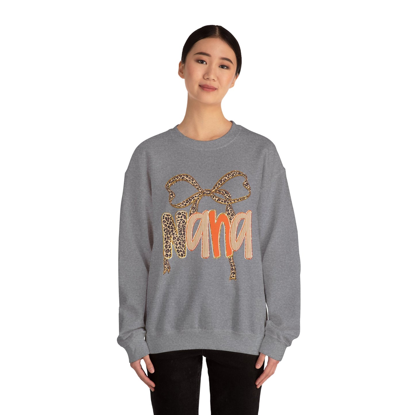 Leopard Print Nana Crewneck Sweatshirt, Cozy Gift for Grandmothers, Perfect for Birthdays, Mother's Day, Family Gatherings, Casual Wear