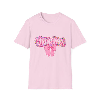 Grandma Floral Graphic T-Shirt | Gift for Grandma | Softstyle Tee for Family Celebrations, Mother's Day Gift, Casual Wear