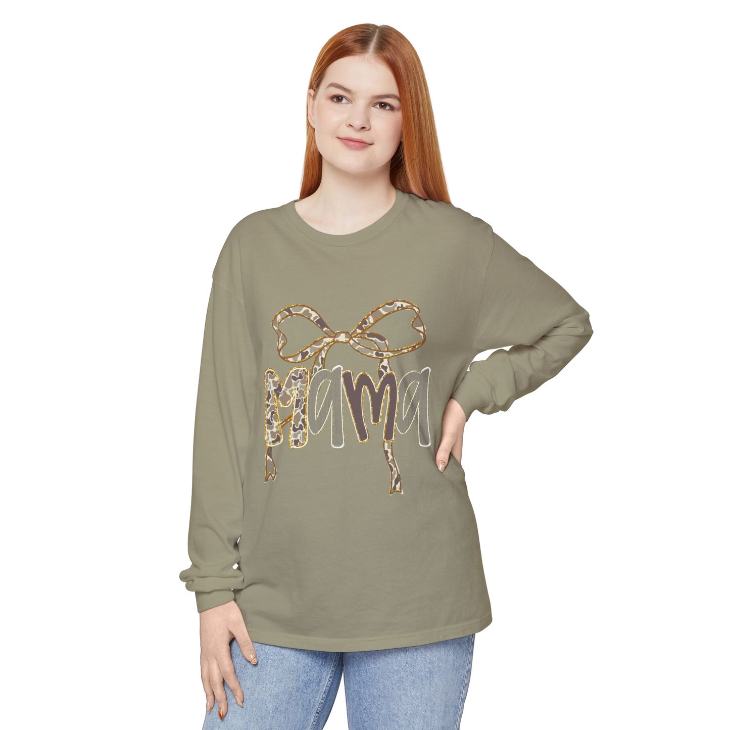 Mama Bow Long Sleeve T-Shirt, Comfortable Tee for Moms, Gift for Mother's Day, Casual Fashion, Everyday Wear