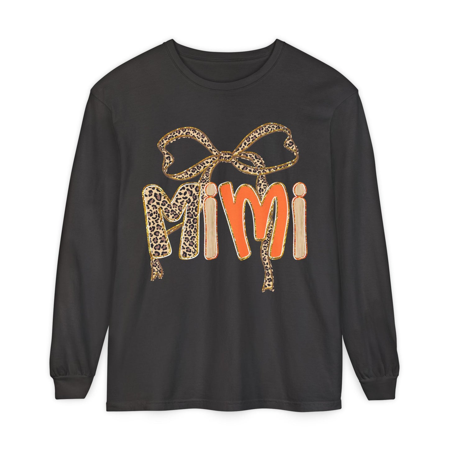 Mimi Long Sleeve T-Shirt, Garment-Dyed Tee, Perfect Gift for Moms and Grandmas, Casual Wear, Ideal for Birthdays or Mother's Day
