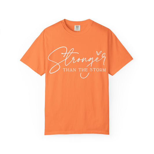 Unisex Motivational T-Shirt, Stronger Than the Storm Design, Inspirational Apparel, Casual Wear, Gift for Her, Positive Vibes