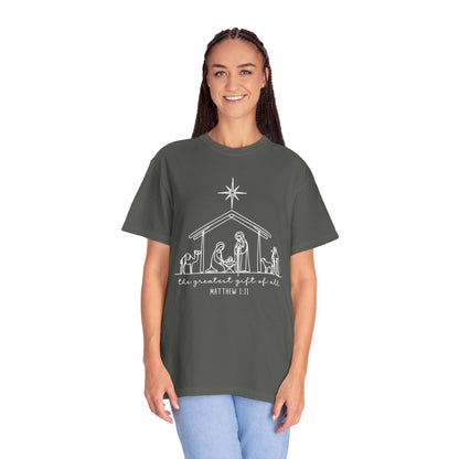 Unisex Christmas Nativity T-Shirt, Holiday Gift, Religious Tee, Inspirational Shirt, Scripture Shirt