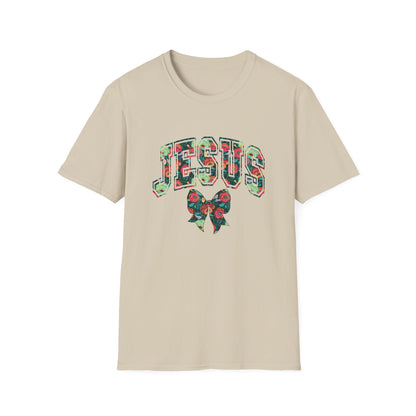 Jesus Plaid Graphic Unisex T-Shirt, Casual Holiday Tee, Christian Gift, Christian Apparel, Fall Fashion, Faith-Based Wear