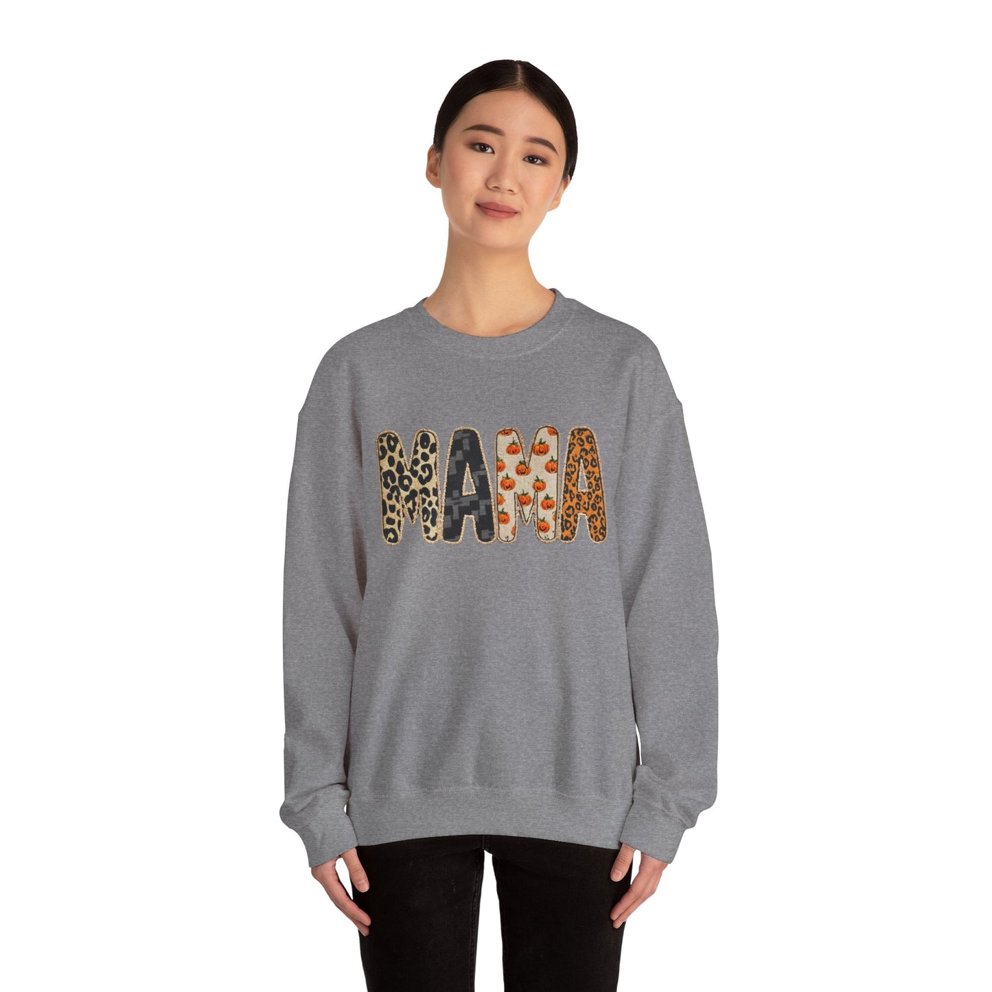 Mama Leopard Print Crewneck Sweatshirt, Gift for Moms, Cozy Casual Wear, Mother's Day Sweatshirt, Stylish Parenthood Apparel