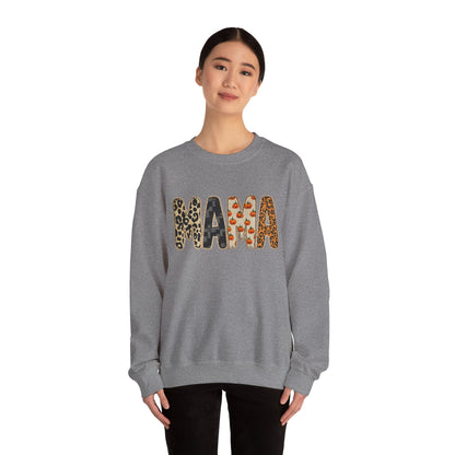 Mama Leopard Print Crewneck Sweatshirt, Gift for Moms, Cozy Casual Wear, Mother's Day Sweatshirt, Stylish Parenthood Apparel