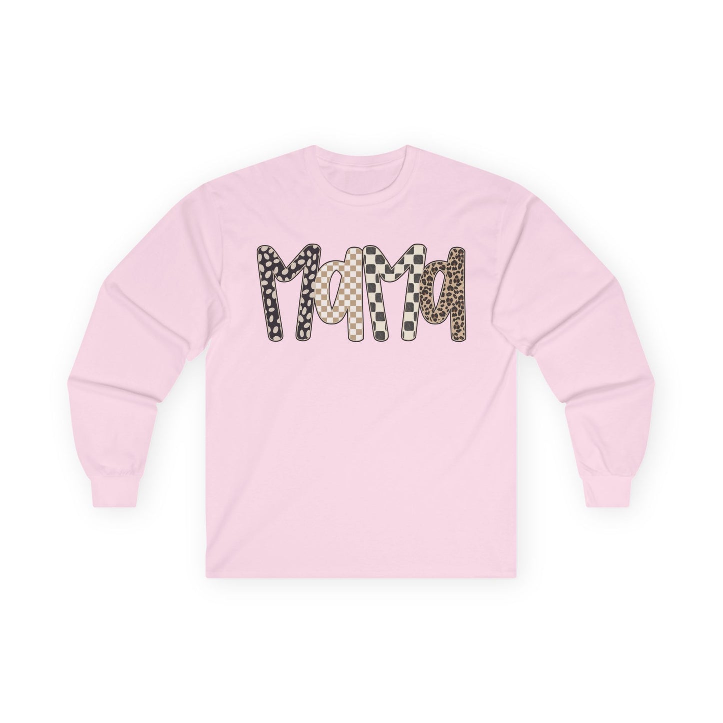 Mama Leopard & Checkered Long Sleeve Tee