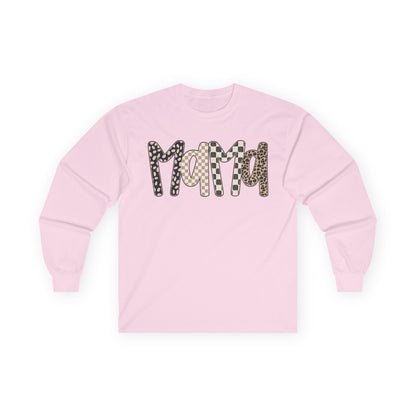 Mama Leopard & Checkered Long Sleeve Tee