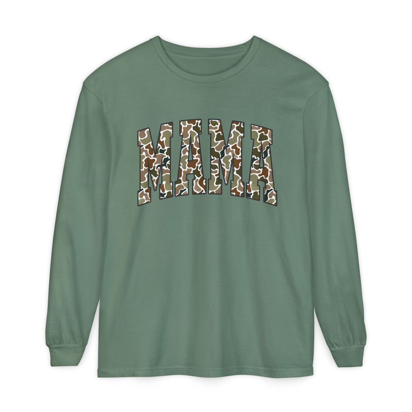 Unisex Long Sleeve T-Shirt, Camo Mama Tee, Perfect Gift for Moms, Casual Wear, Everyday Comfort