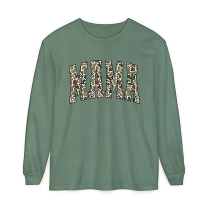 Unisex Long Sleeve T-Shirt, Camo Mama Tee, Perfect Gift for Moms, Casual Wear, Everyday Comfort