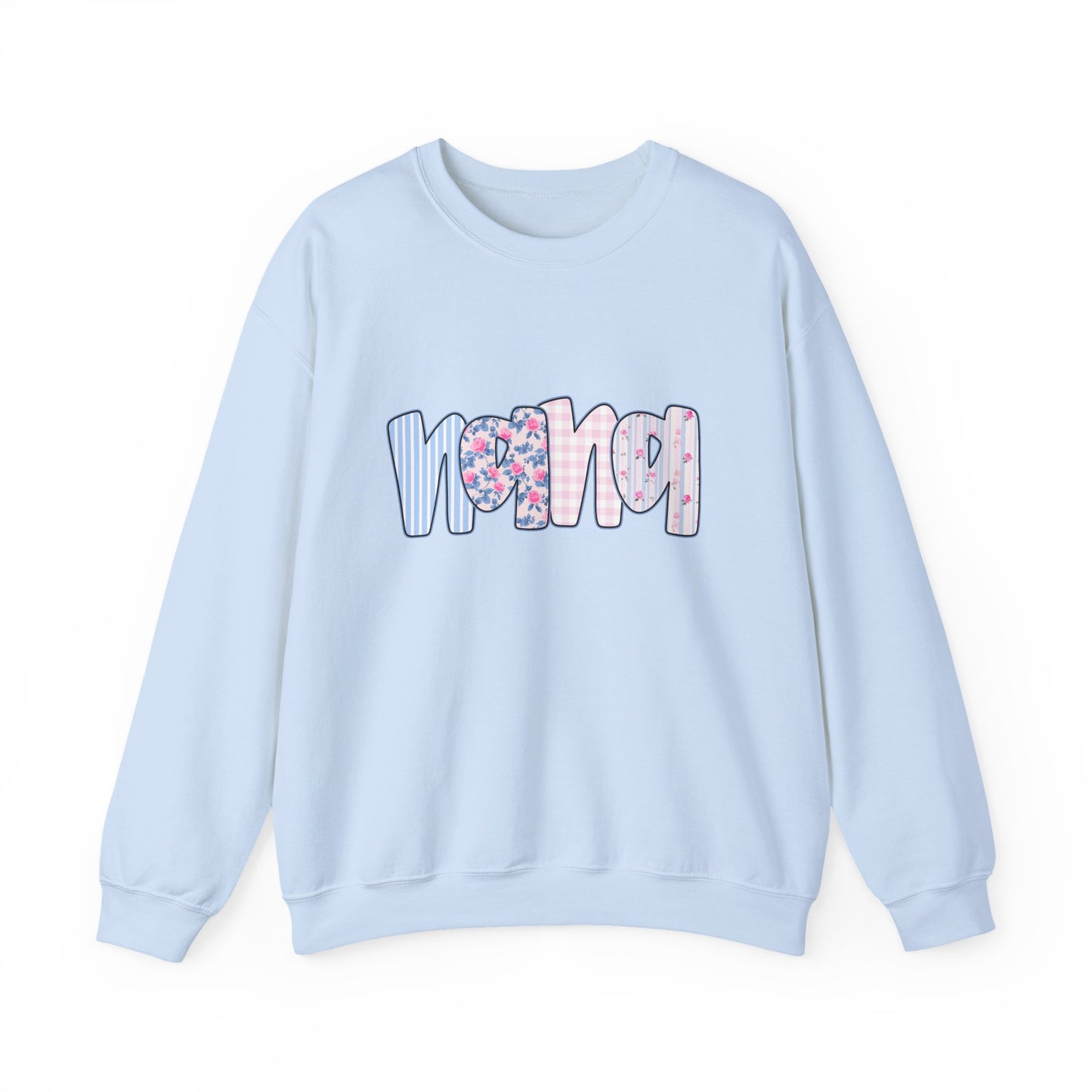 Nana Pink & Blue Floral Crew Neck