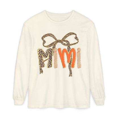 Mimi Long Sleeve T-Shirt, Garment-Dyed Tee, Perfect Gift for Moms and Grandmas, Casual Wear, Ideal for Birthdays or Mother's Day