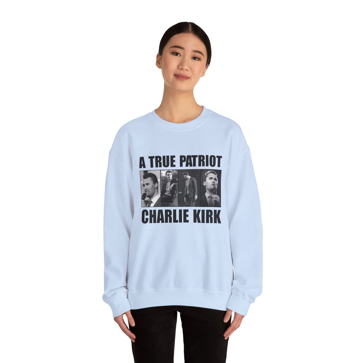 Unisex Heavy Blend™ Crewneck Sweatshirt - A True Patriot Charlie Kirk Sweatshirt, Cozy Gift for Patriots, Political Statement, [...]
