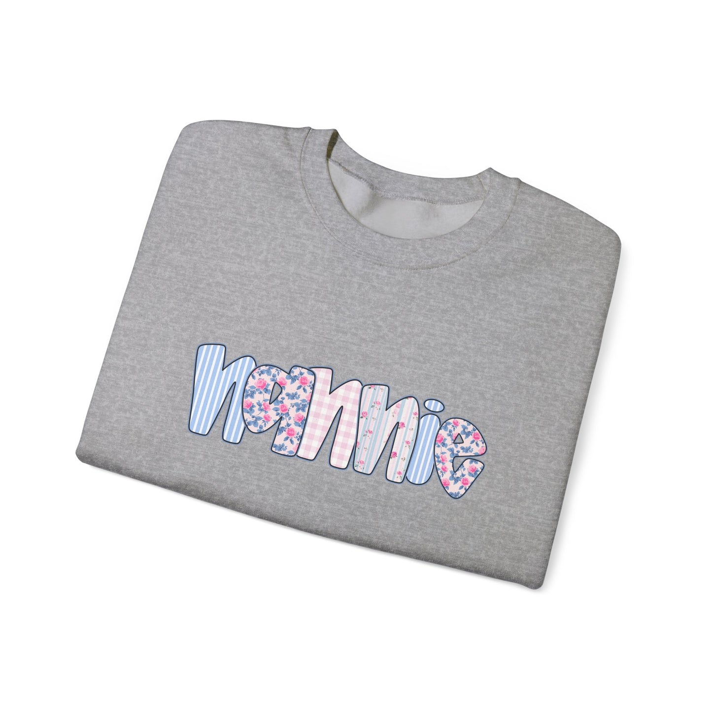 Nannie Pink & Blue Floral Crew Neck