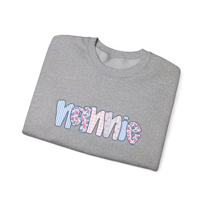 Nannie Pink & Blue Floral Crew Neck