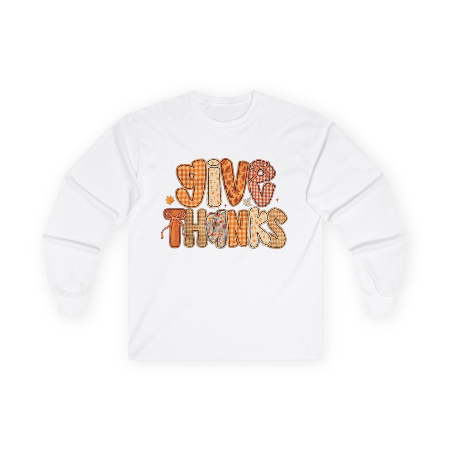Thankful Long Sleeve Tee, Fall Shirt, Thanksgiving Apparel, Unisex Cotton Top, Seasonal Wear, Gratitude Gift