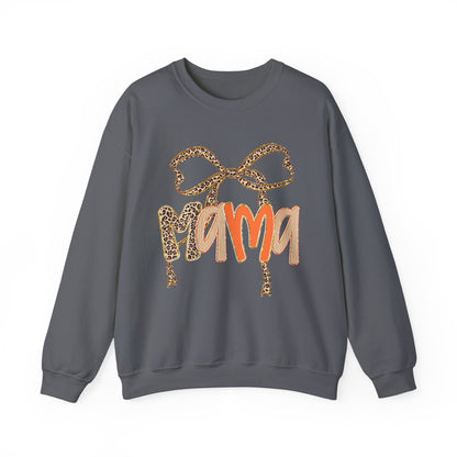 Mama Bow Crewneck Sweatshirt - Gift for Moms, Cute Mama Sweater, Cozy Fall Wear, Mother's Day Gift, Animal Print Sweatshirt