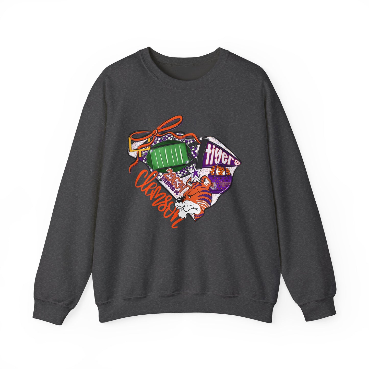 Clemson Tigers Unisex Sweatshirt, College Apparel, Holiday Gift, Cozy Crewneck, Casual Style, Football Fan Gear