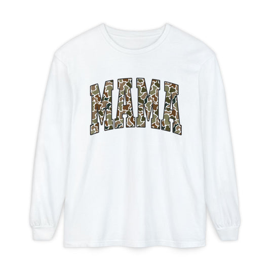 Unisex Long Sleeve T-Shirt, Camo Mama Tee, Perfect Gift for Moms, Casual Wear, Everyday Comfort