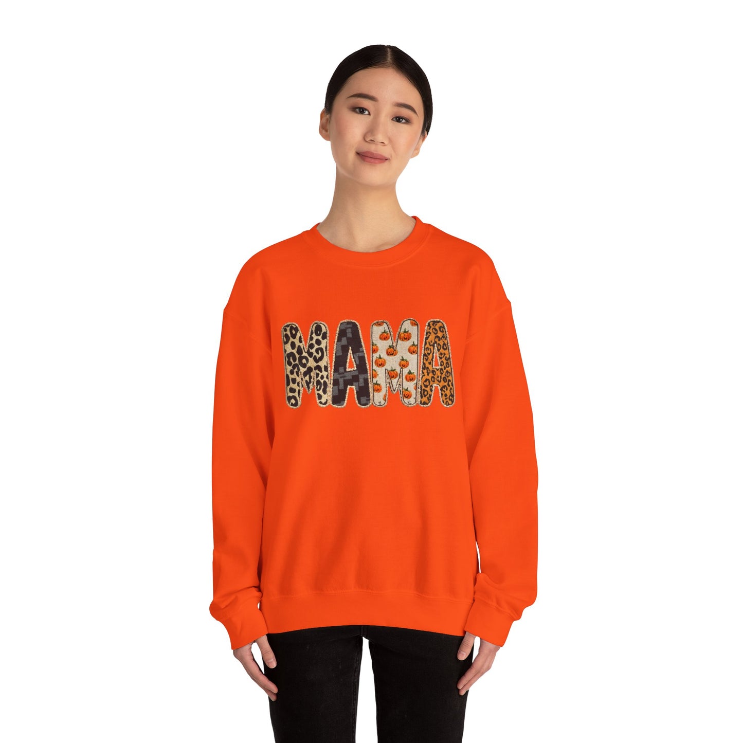 Mama Leopard Print Crewneck Sweatshirt, Gift for Moms, Cozy Casual Wear, Mother's Day Sweatshirt, Stylish Parenthood Apparel