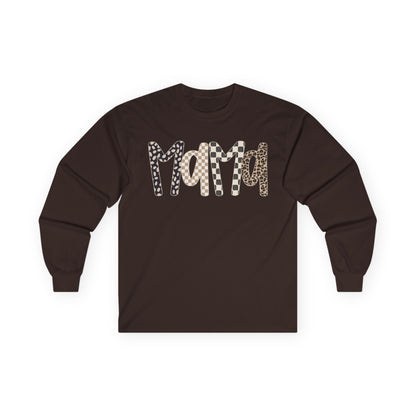 Mama Leopard & Checkered Long Sleeve Tee