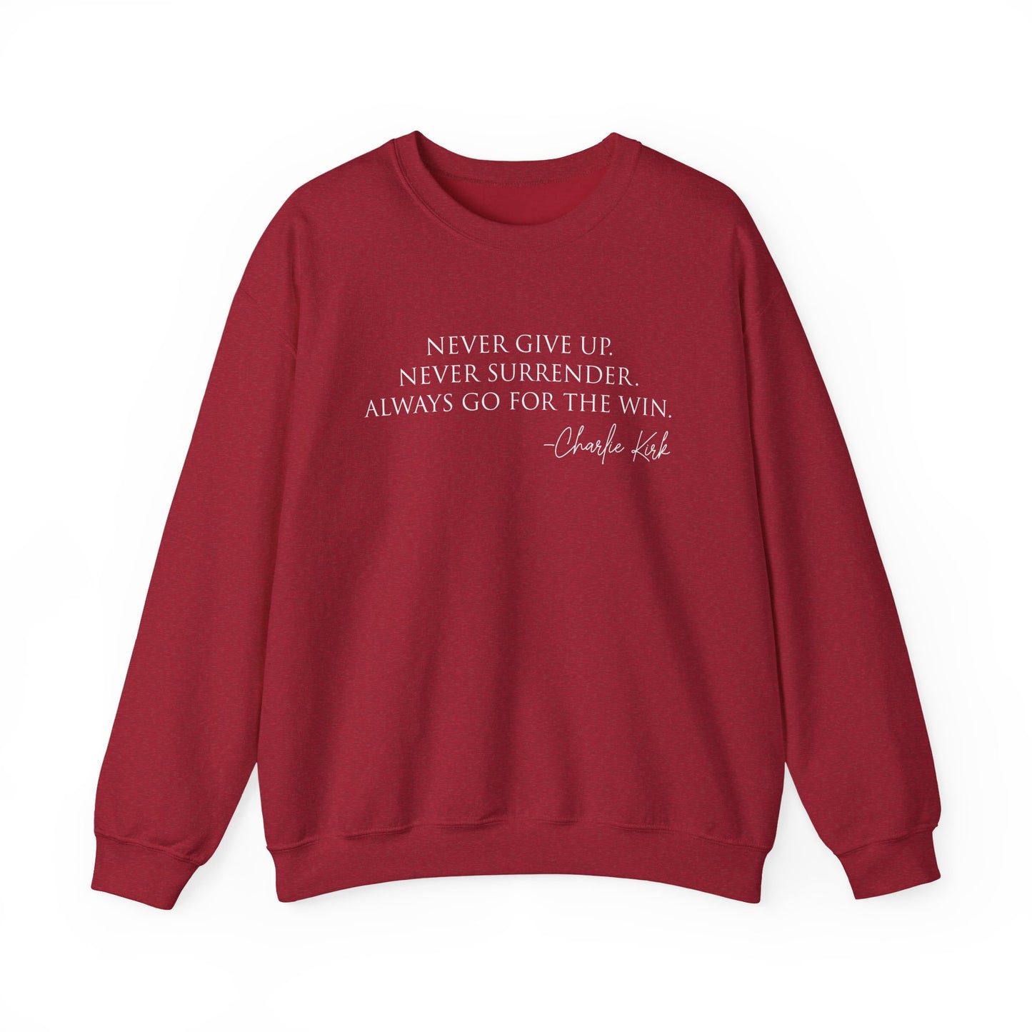 Motivational Crewneck Sweatshirt - Never Give Up, Inspirational Gift, Cozy Sweatshirt, Unisex Apparel, Perfect for Fitness and Everyday Wear