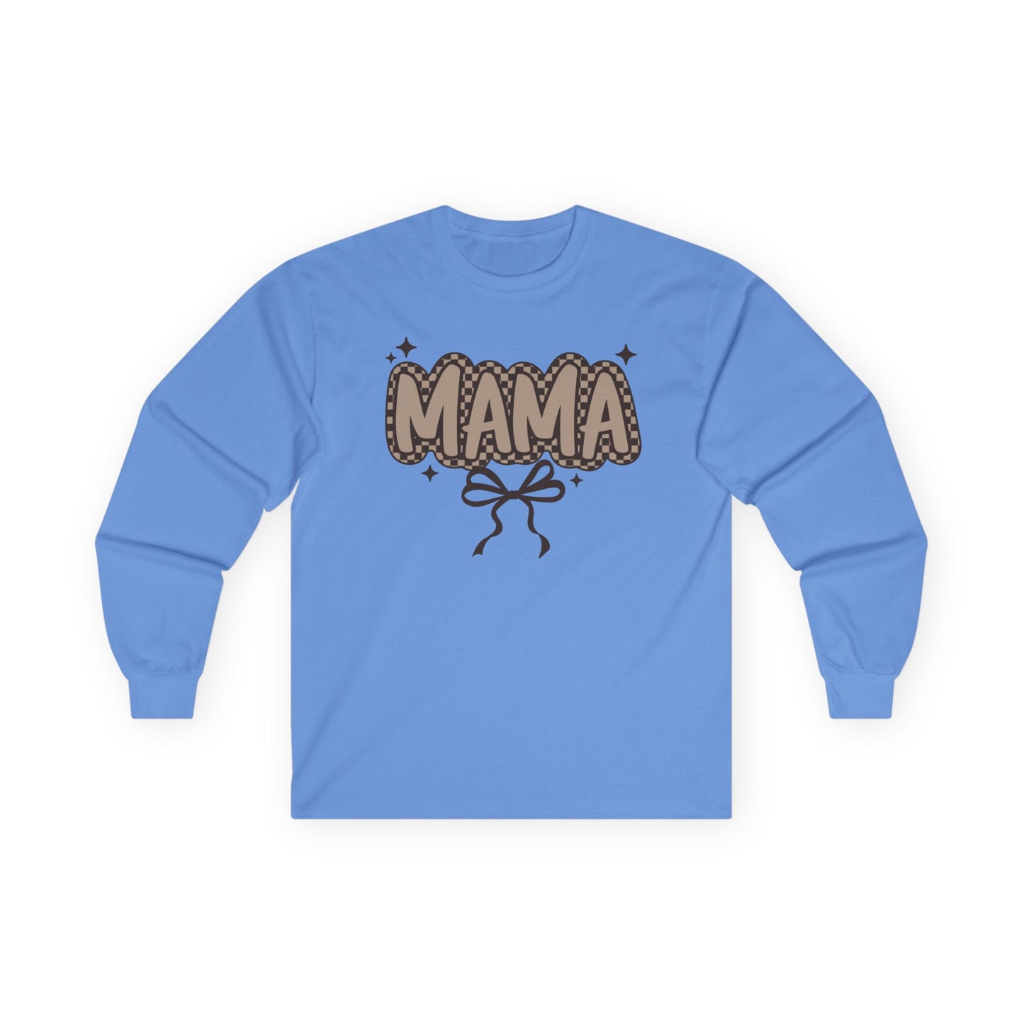Mama Graphic Long Sleeve Tee — Cute Bow & Stars Mother's Day Shirt