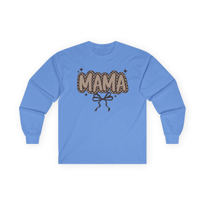 Mama Graphic Long Sleeve Tee — Cute Bow & Stars Mother's Day Shirt