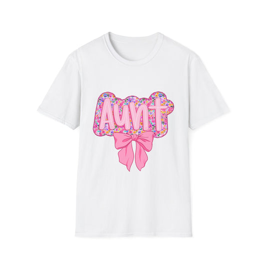 Floral Aunt T-Shirt | Gift for Aunts | Softstyle Tee | Mother's Day, Birthday, Family Reunion