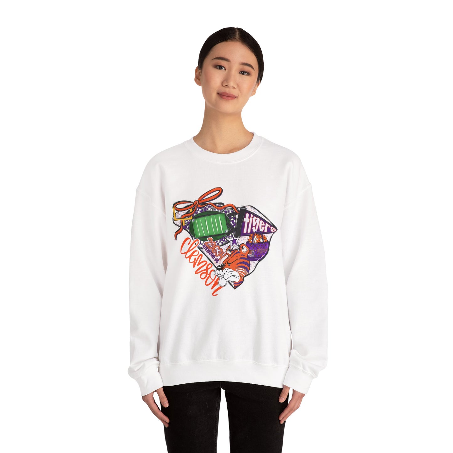 Clemson Tigers Unisex Sweatshirt, College Apparel, Holiday Gift, Cozy Crewneck, Casual Style, Football Fan Gear
