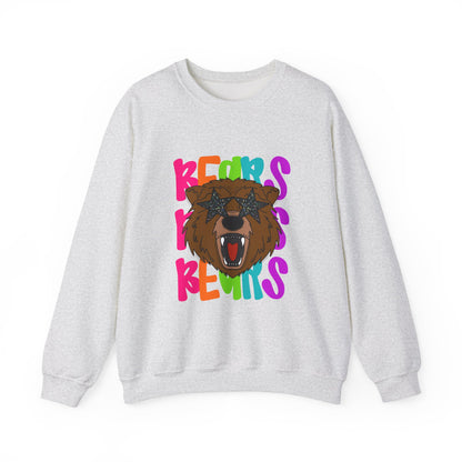 Cool Bear Graphic Sweatshirt, Unisex Crewneck, Casual Wear, Gift for Animal Lovers, Cozy Fall Outfit, Birthday Present