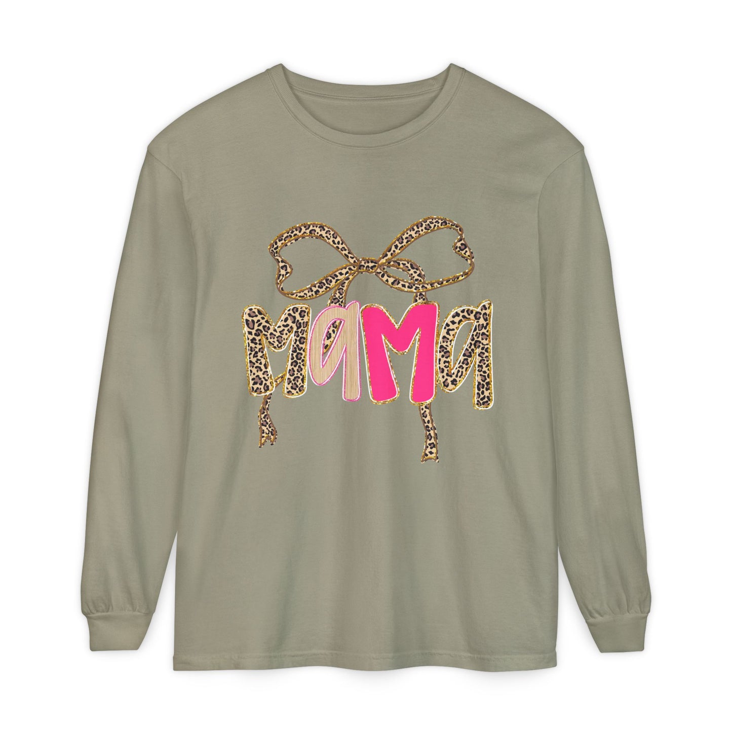 Mama Neon Leopard Long Sleeve T-Shirt