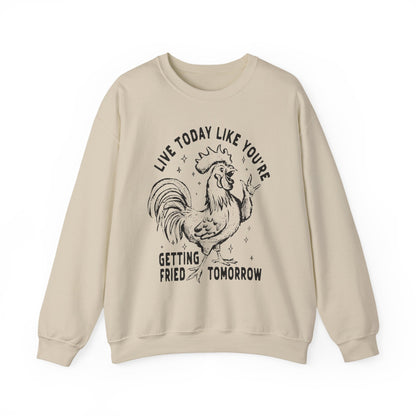 Live Today Crewneck Sweatshirt, Funny Gift, Cozy Sweatshirt, Unisex Fashion, Casual Wear, Gift for Him/Her