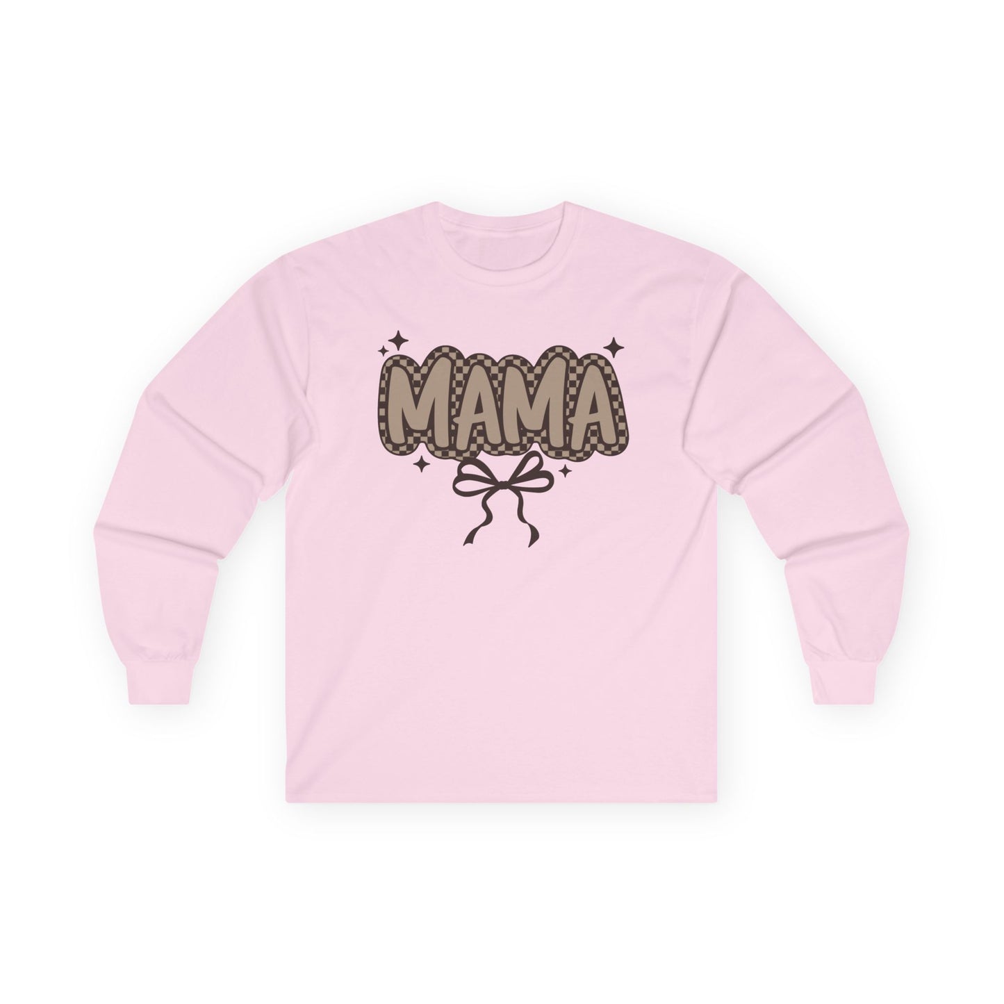 Mama Graphic Long Sleeve Tee — Cute Bow & Stars Mother's Day Shirt