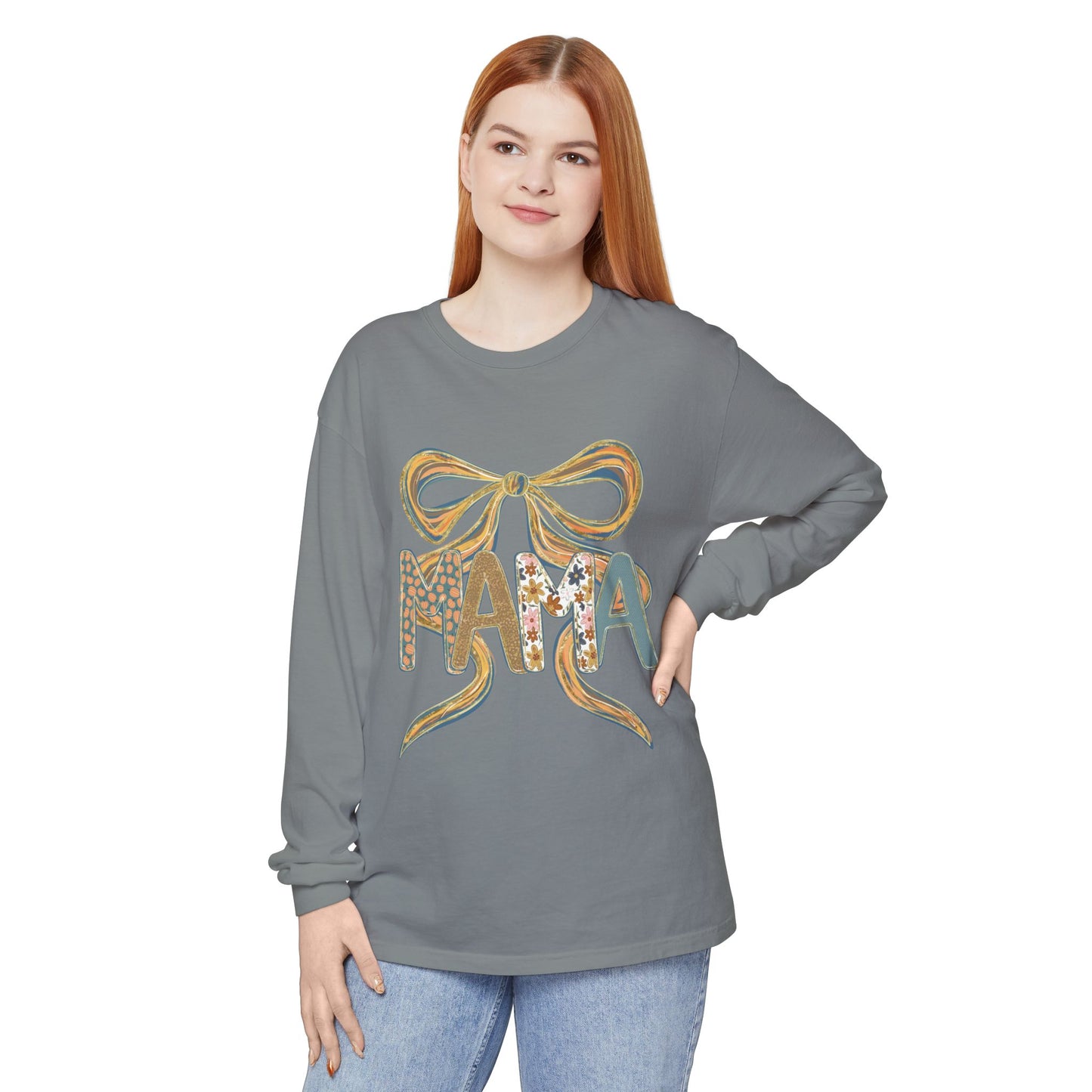 Trendy Long Sleeve T-Shirt for Moms, Cozy Feminine Tee, Gift for Mother's Day, Cute Everyday Wear, Mama Shirt