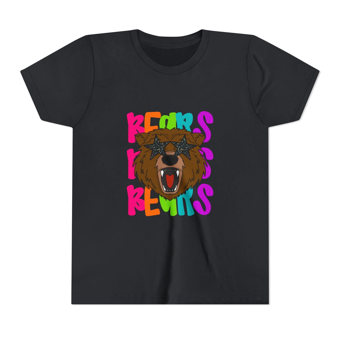 Funny Bear Graphic Youth Tee, Gift for Kids, Birthday Shirt, Summer Outfit, Animal Lover's Apparel, Trendy Youth Fashion