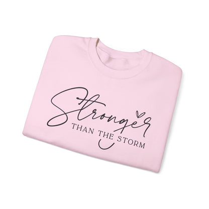 Stronger Than the Storm Sweatshirt, Inspirational Crewneck, Cozy Gift for Her, Motivational Apparel, Perfect for Relaxing