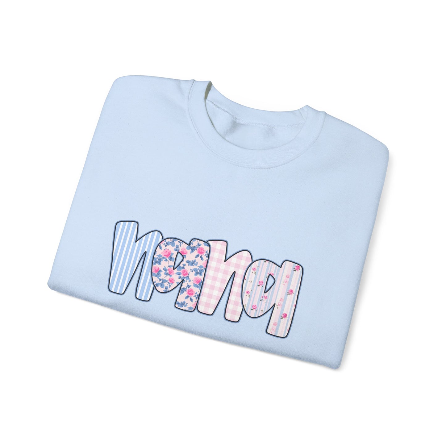 Nana Pink & Blue Floral Crew Neck