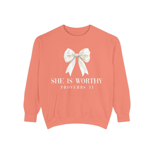 She is Worthy Comfort Colors Sweatshirt