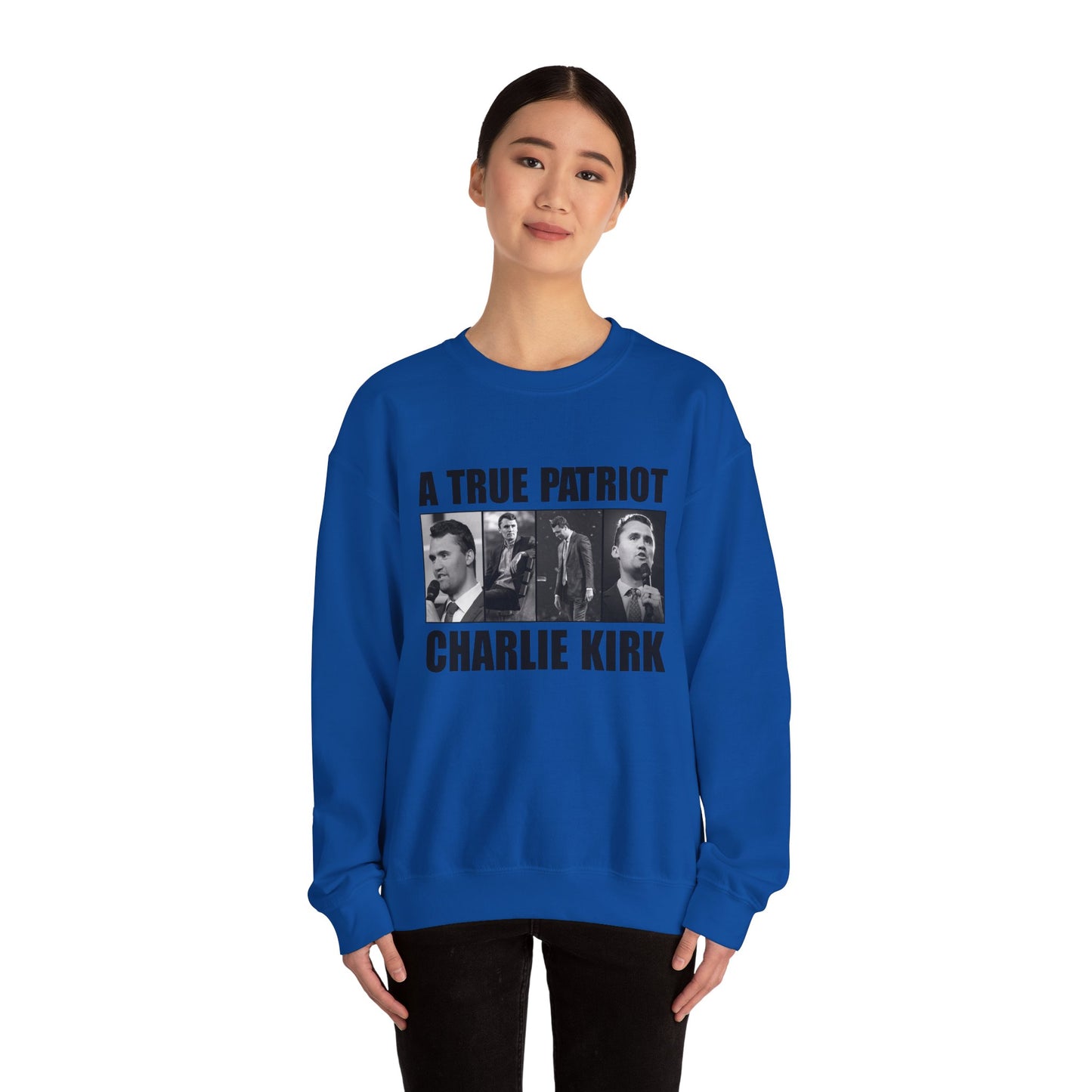 Unisex Heavy Blend™ Crewneck Sweatshirt - A True Patriot Charlie Kirk Sweatshirt, Cozy Gift for Patriots, Political Statement, [...]