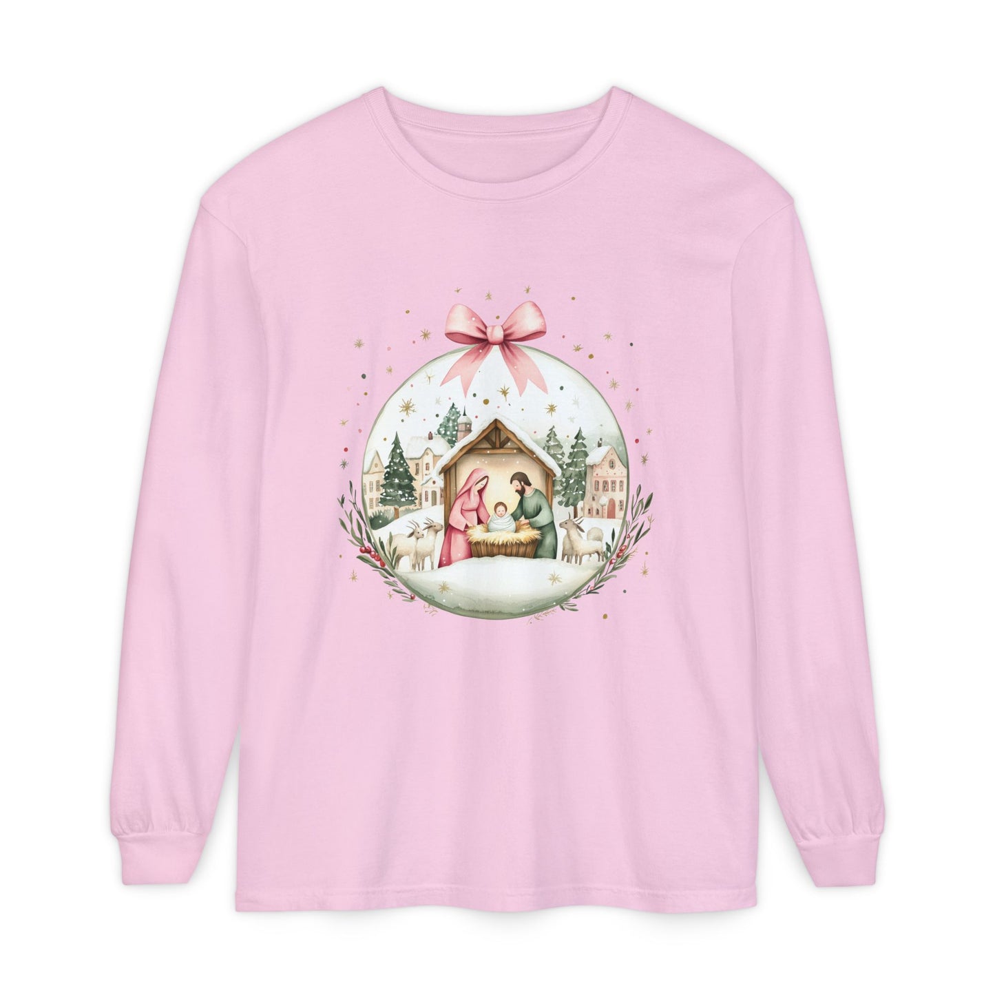Manger Ornament Comfort Colors Long Sleeve