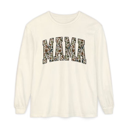 Unisex Long Sleeve T-Shirt, Camo Mama Tee, Perfect Gift for Moms, Casual Wear, Everyday Comfort