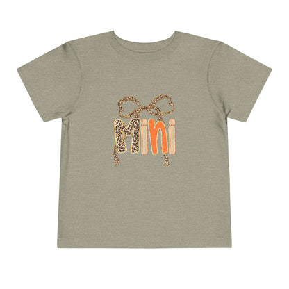 Mini Bow Toddler Tee, Cute Kids T-shirt, Birthday Gift for Girls, Animal Print Shirt, Children's Casual Wear
