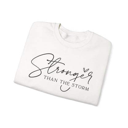 Stronger Than the Storm Sweatshirt, Inspirational Crewneck, Cozy Gift for Her, Motivational Apparel, Perfect for Relaxing