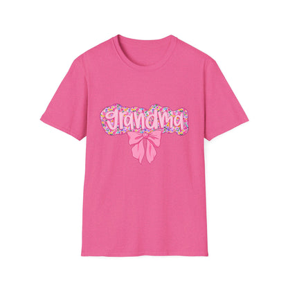 Grandma Floral Graphic T-Shirt | Gift for Grandma | Softstyle Tee for Family Celebrations, Mother's Day Gift, Casual Wear