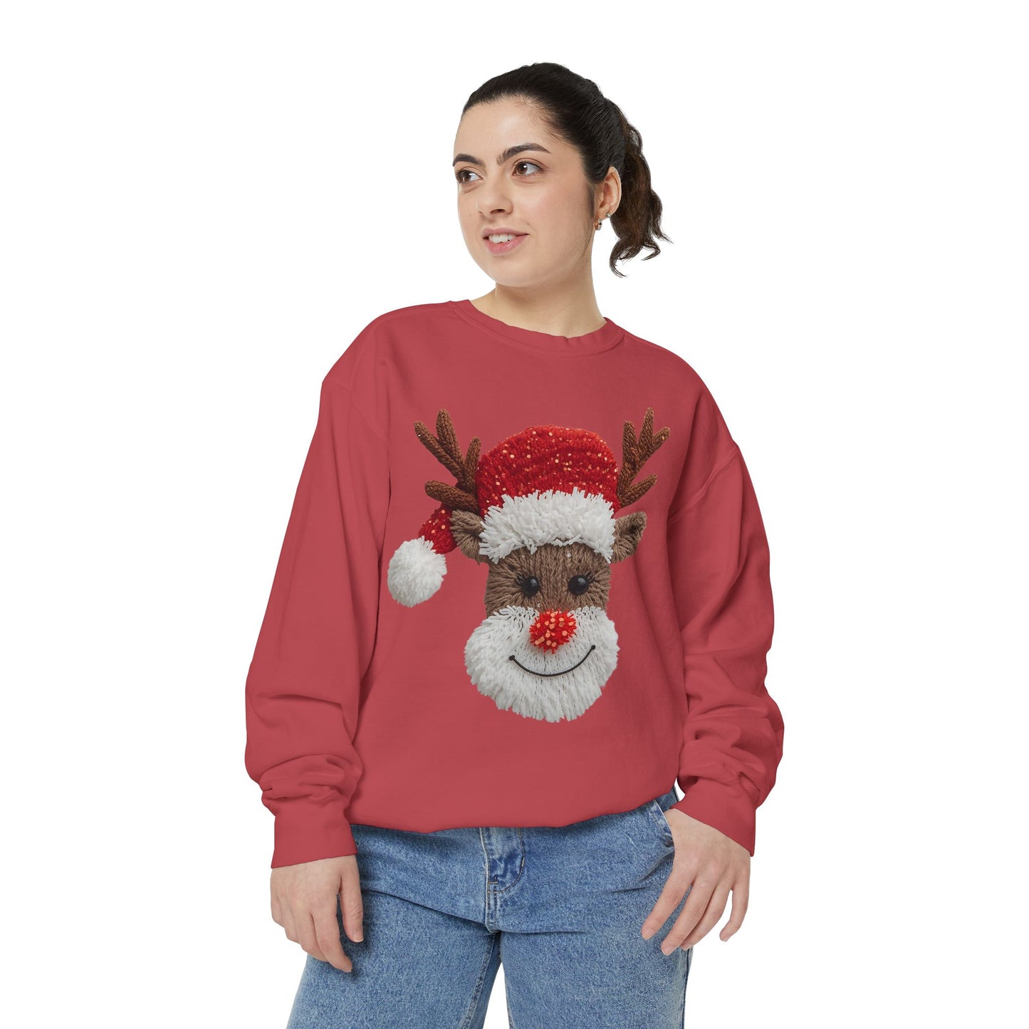 Festive Reindeer Sweatshirt Comfort Colors