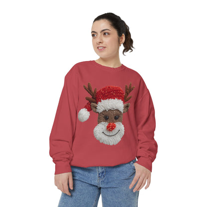Festive Reindeer Sweatshirt Comfort Colors